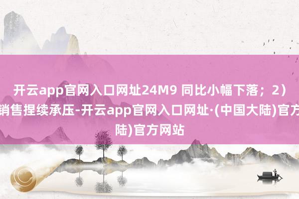 开云app官网入口网址24M9 同比小幅下落；2）地产销售捏续承压-开云app官网入口网址·(中国大陆)官方网站