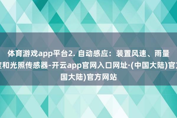 体育游戏app平台2. 自动感应：装置风速、雨量、温度和光照传感器-开云app官网入口网址·(中国大陆)官方网站