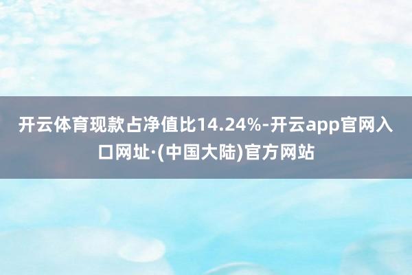 开云体育现款占净值比14.24%-开云app官网入口网址·(中国大陆)官方网站