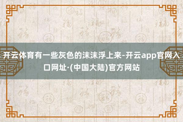 开云体育有一些灰色的沫沫浮上来-开云app官网入口网址·(中国大陆)官方网站