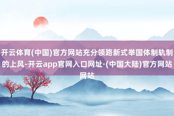 开云体育(中国)官方网站充分领路新式举国体制轨制的上风-开云app官网入口网址·(中国大陆)官方网站