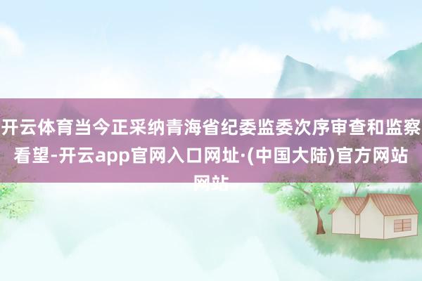 开云体育当今正采纳青海省纪委监委次序审查和监察看望-开云app官网入口网址·(中国大陆)官方网站