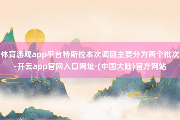 体育游戏app平台特斯拉本次调回主要分为两个批次-开云app官网入口网址·(中国大陆)官方网站