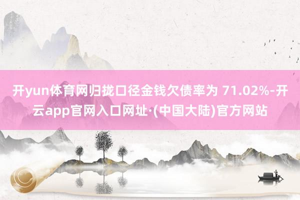 开yun体育网归拢口径金钱欠债率为 71.02%-开云app官网入口网址·(中国大陆)官方网站